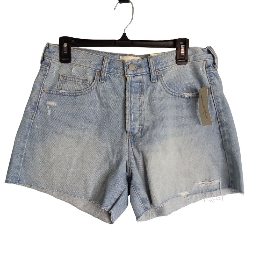 Universal Thread Size 6 Shorts Womens Light Wash Denim Jean Recycled Cotton NEW